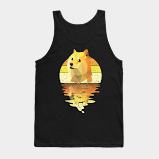 Vintage cute dog reflected on lights of moon Tank Top